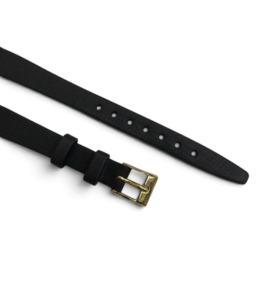 Hirsch  quality calf leather watch band strap open end -10mm- Black