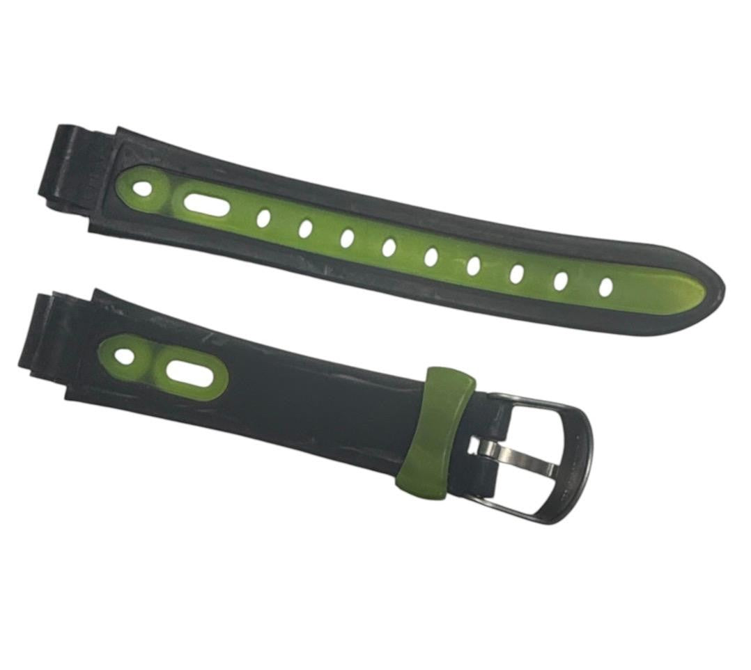 13MM RUBBER WATCH BAND BLACK & GREEN COLOR DESIGN