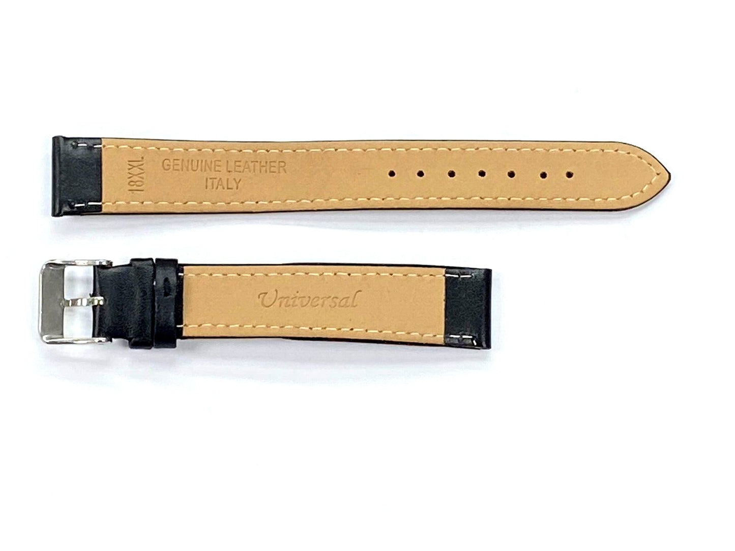 Watch Band Flat Genuine Leather Plain Brown 10,12,14,16,18,20,22 24mm XXL
