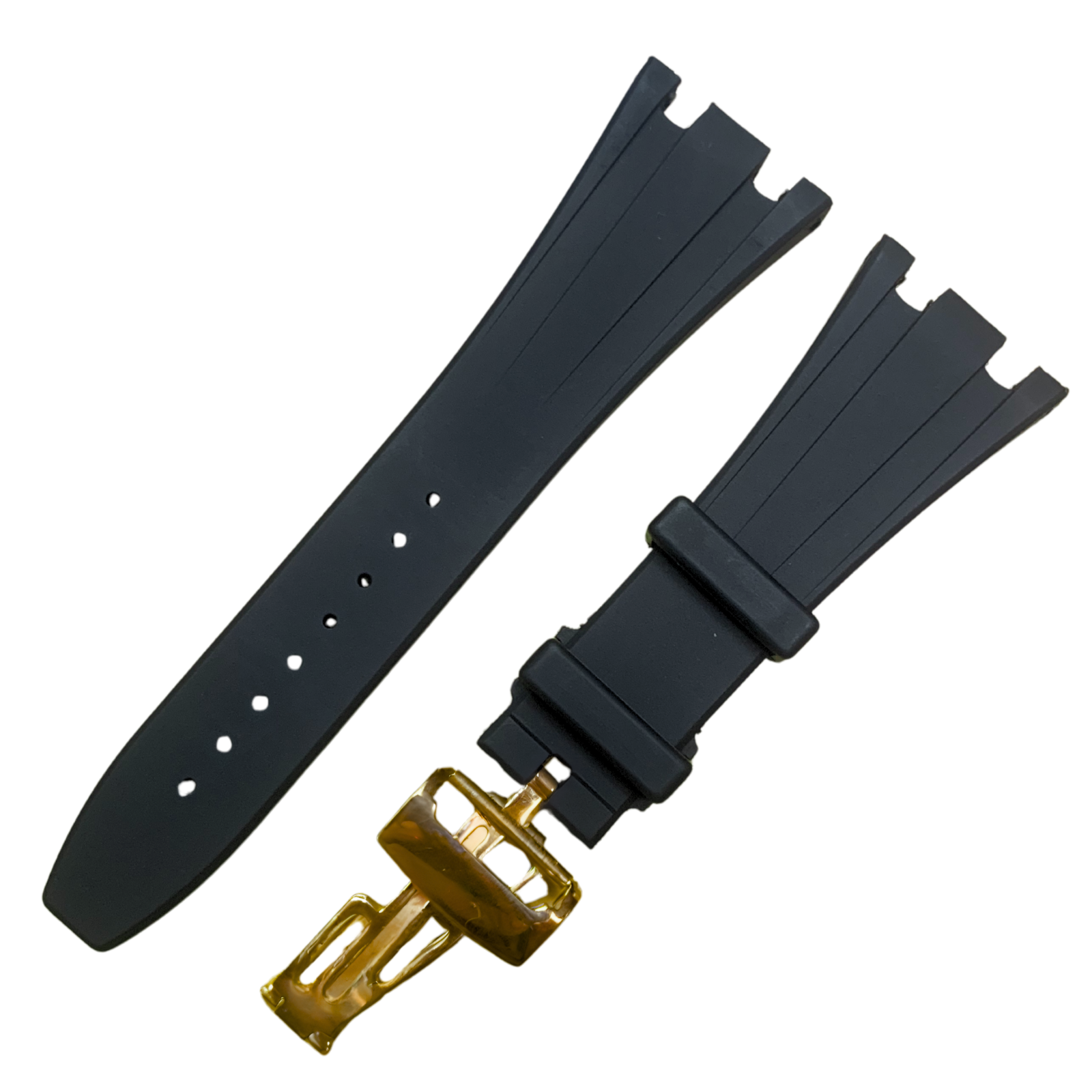 28mm Rubber Watch Band – Gold, Rose Gold, or No Buckle for AP Royal Oak Offshore