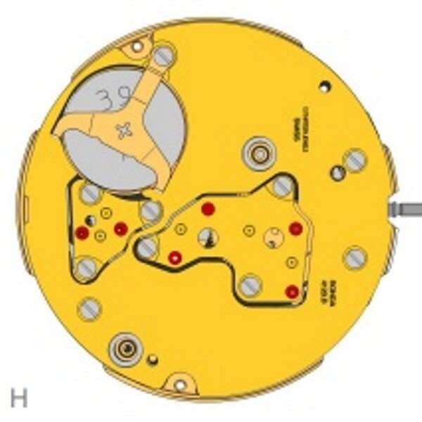 Ronda Watch Movement 4120B Big Date  at 12 Swiss Made 