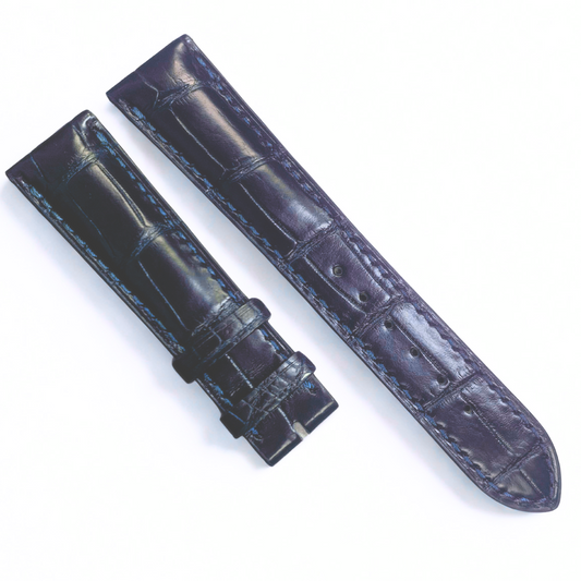 Genuine Patek Philippe Blue Leather Watch Band - 19mm x 16mm