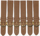 Lot of 6 Watch Bands Flat Genuine Leather 18mm,20mm L.Brown (Tan) ( A1 Quality)