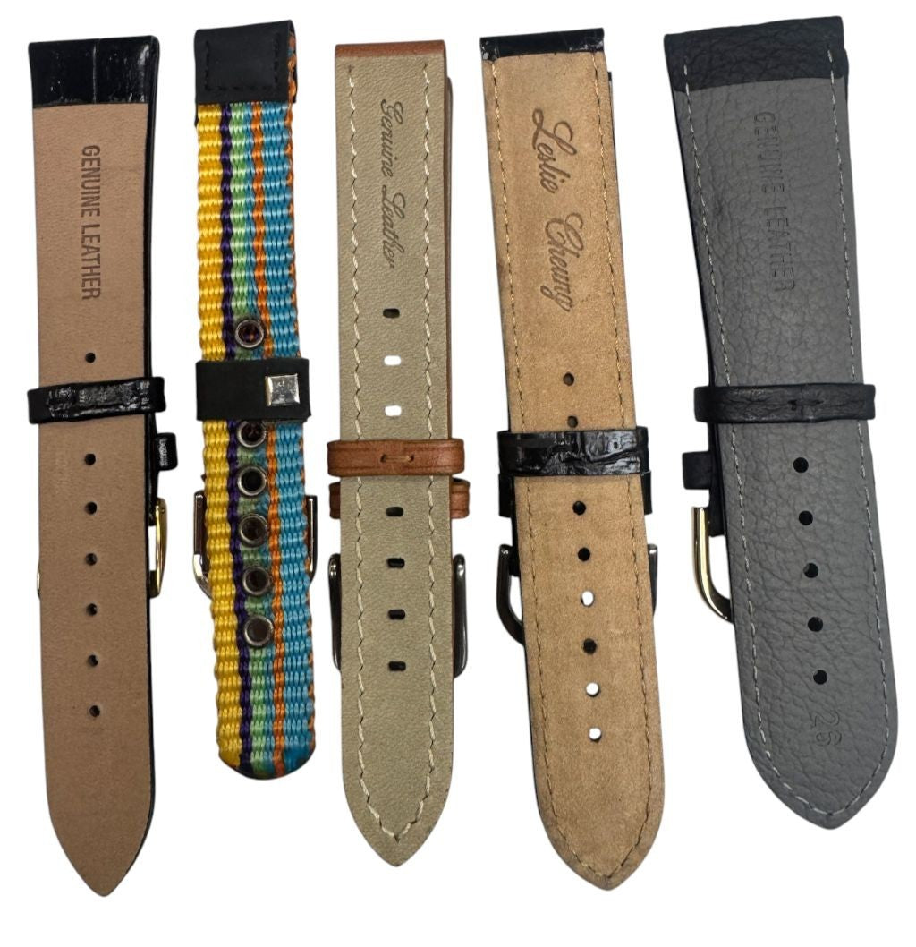 LOT OF 10 WATCH BANDS MIX SIZE STYLE AND COLORS 14-26mm