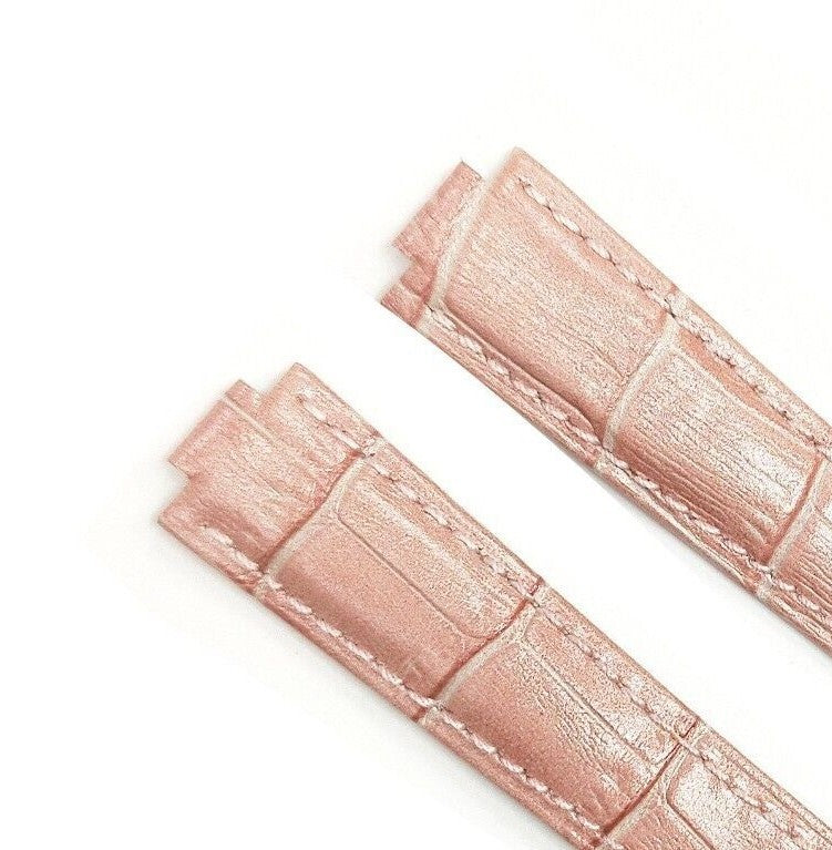 WATCH LEATHER DEPLOYMENT BAND STRAP FOR CARTIER SANTOS 16MM PINK WATCH TOP QLTY