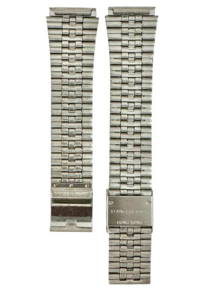 18MM, Box-Link Designed 2-Piece, Silver Color Metal Band, Lot of 5 bands