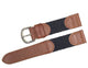 Watch Band Brown/Black Leather & Fabric, Nylon fit Timex Watches Size 20mm