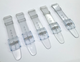 SET OF 5 17MM Plastic PVC Watch Band Flat Clear White without Pins