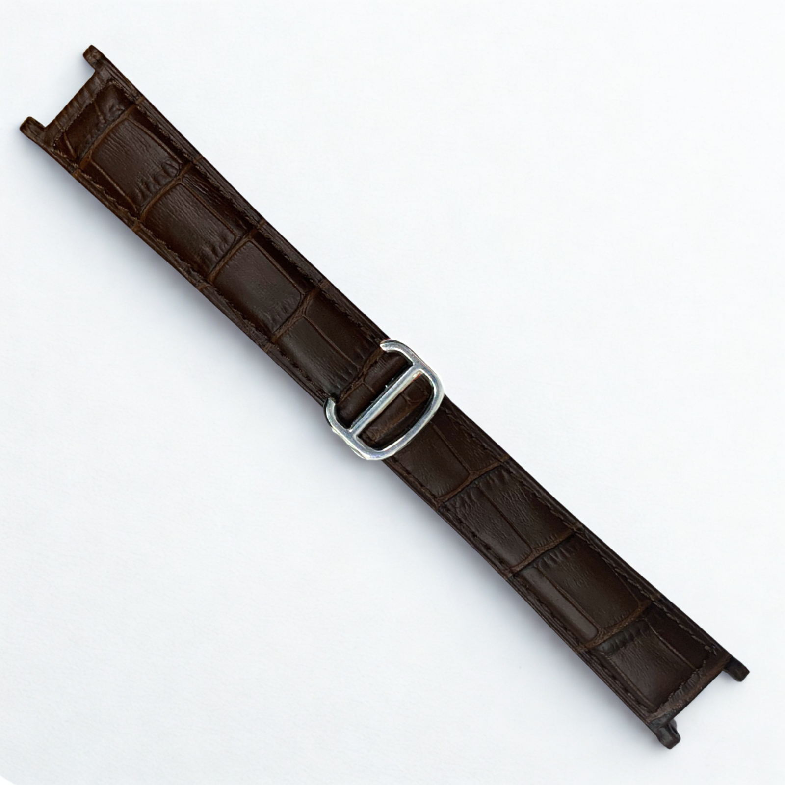 High-Quality Brown Leather Watch Band – 21mm for Cartier Watches | Steel Clasp