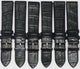 Lot of 6 Watch Band Genuine Leather Alligator Grain Black Flat 24mm Best Quality