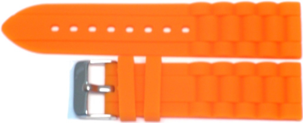 24 MM Soft Silicone Orange Sports Watch Band for Men and Women Watches