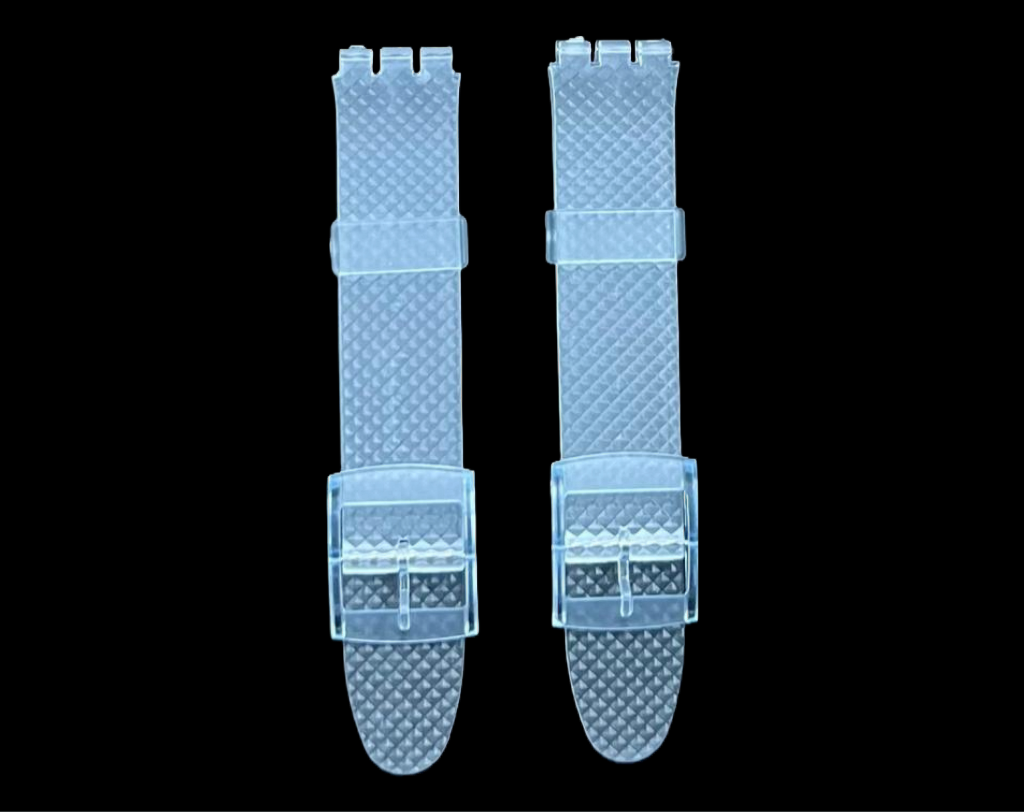 Swatch Replacement Plastic PVC Watch Band Diamond Textured without Pins 17mm