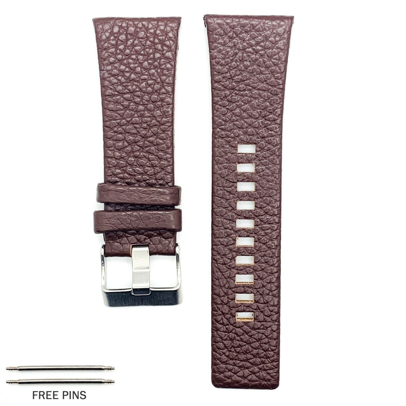 22 to 34 MM Genuine Leather Watch Band fits Diesel Watches Black and Brown Strap