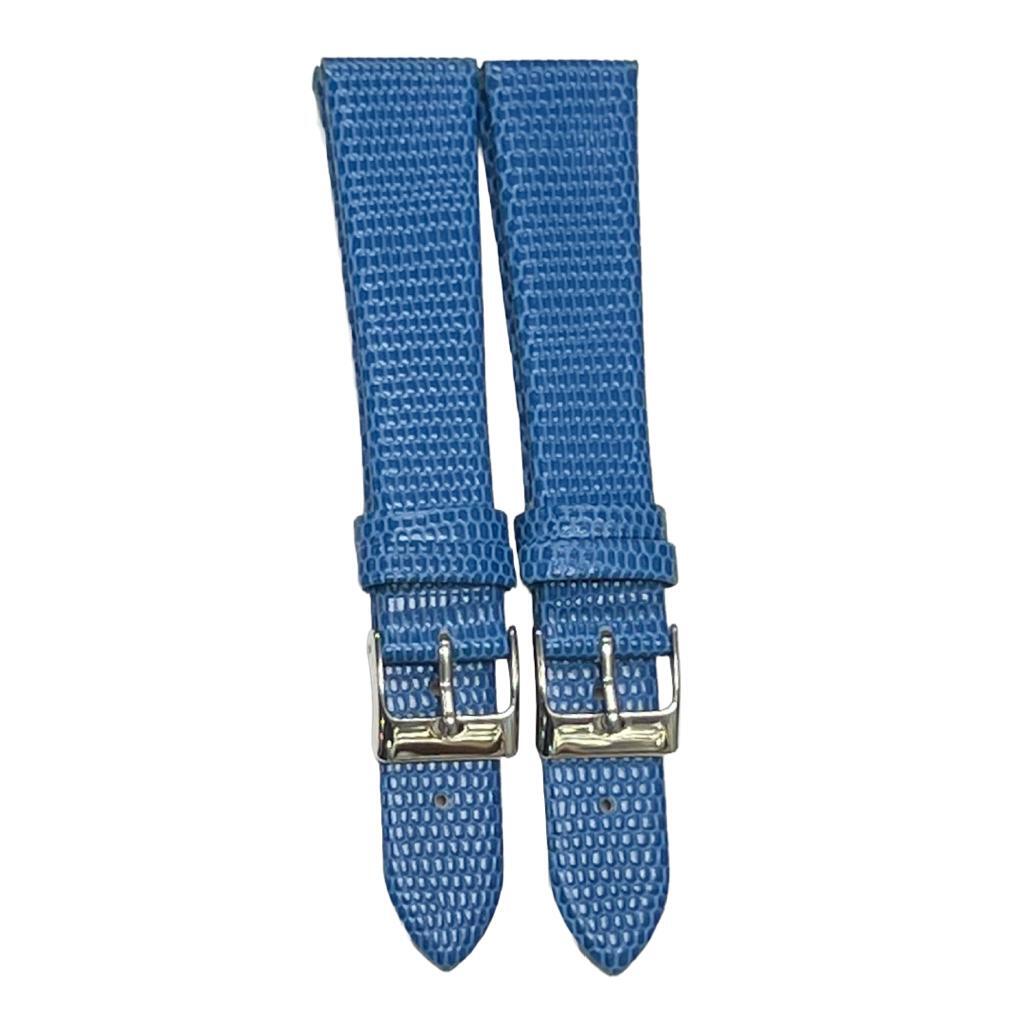 Best Quality Watch Bands Genuine Leather Lizard Grain Blue 12- 24mm