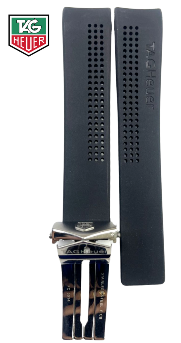 Load image into Gallery viewer, Tag Heuer Replacement Watch Band 22mm RUBBER STRAP WITH BUCKLE
