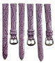 (set of 3)12mm Purple color Genuine Leather Alligator Watch Band Strap