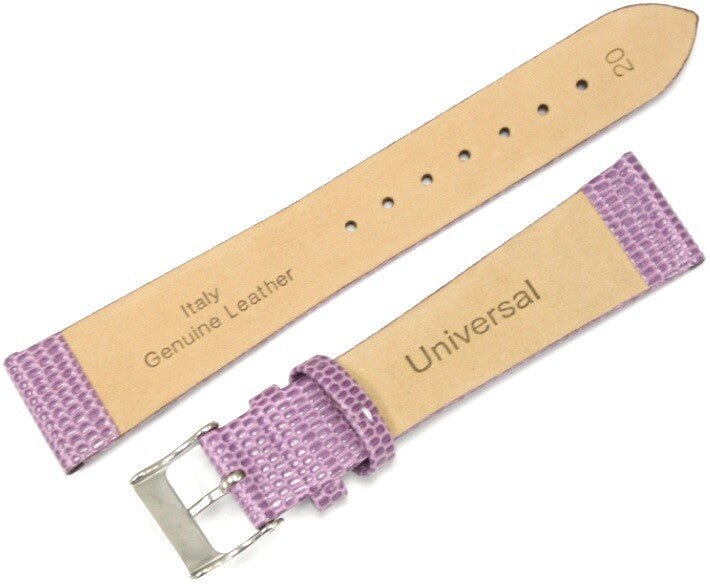 Watch Band Genuine Leather Purple  Lizard Grain Flat 18*16MM Excellent Quality