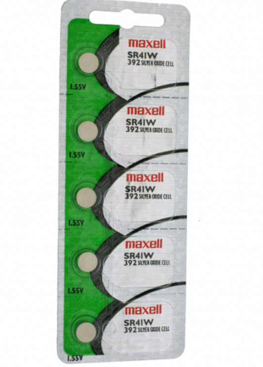 Maxell 392 (SR41W) 1.55V Silver Oxide Watch Batteries – Pack of 100 Batteries