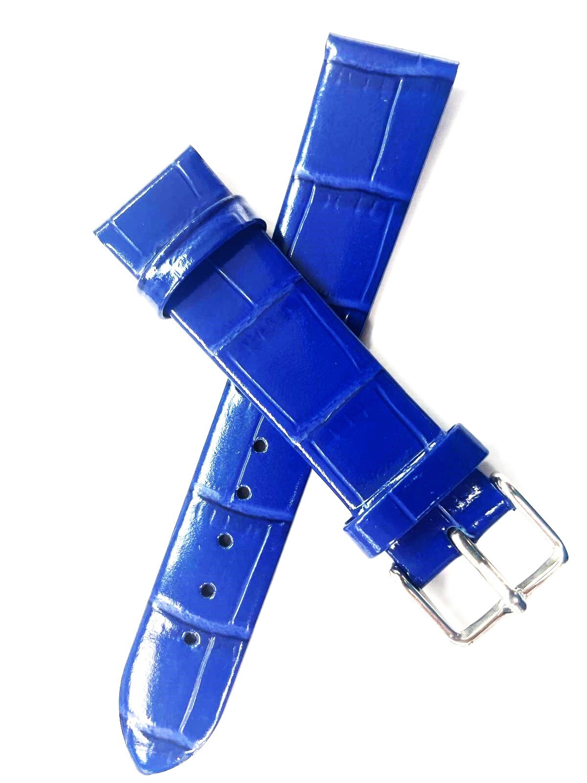 Watch Band Blue Genuine Leather Alligator Grain (Flat) 18MM  for Men Watches