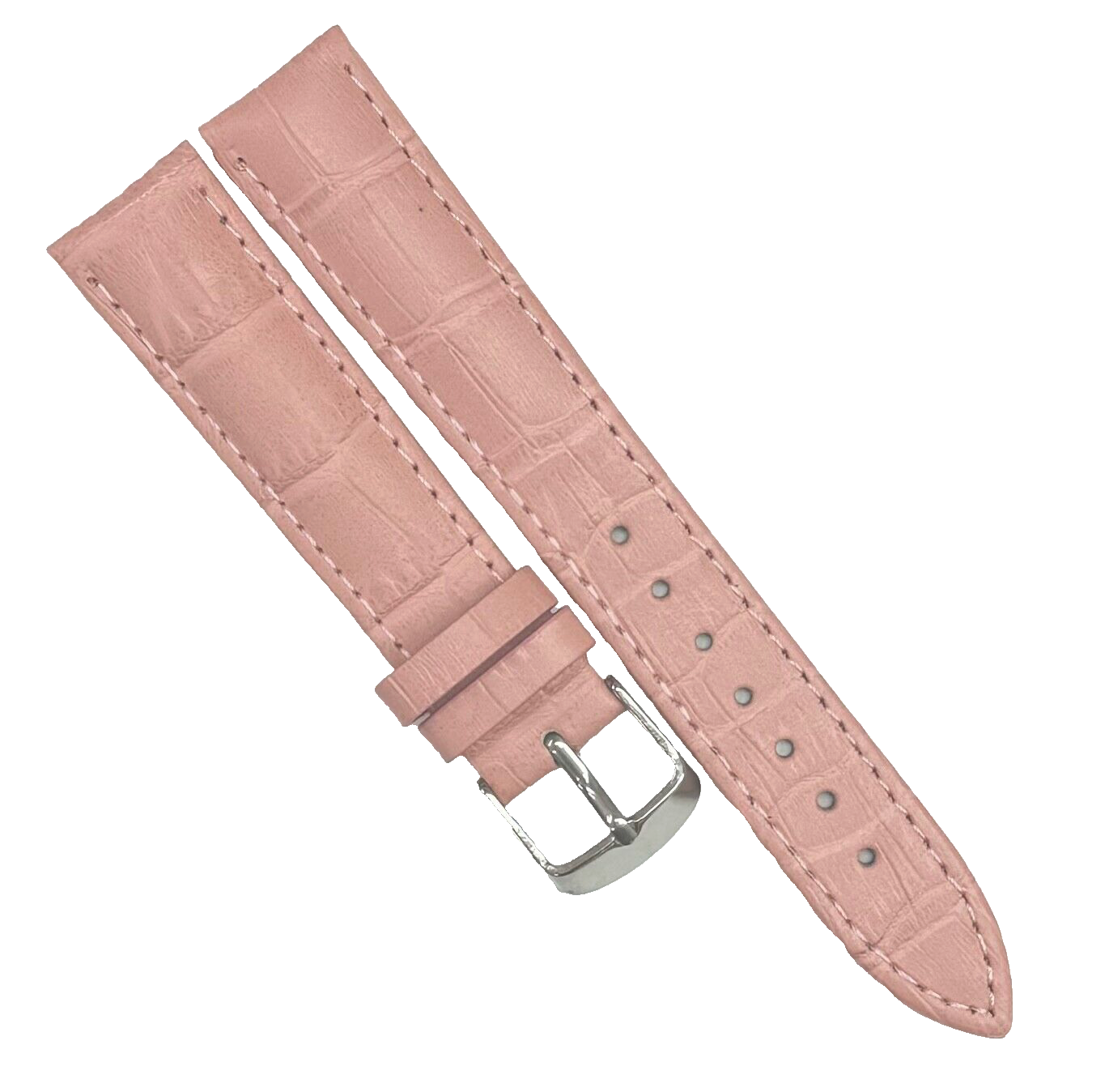 18 MM Pink Genuine Leather Alligator Grains Watch Band (Good Quality)