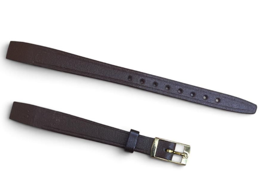 10mm Marcco Genuine Leather Brown Flat Ladies Open End Watch Band