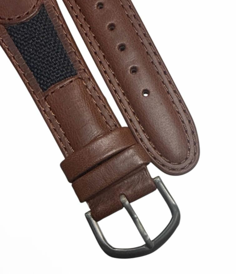 Raymond Weil 20mm Brown Leather Watch Band Strap W/ Silver Tone Buckle