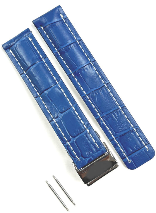 Genuine Leather Watch Band With Deployment Clasp for Breitling Avenger Navitimer