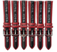 LO&CO Watch Band 16mm Regular Red Genuine Leather  Stitched, Padded (lot of 6)