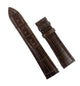 Genuine Alligator Leather Watch Band Padded 22mm Dark Brown, High Quality