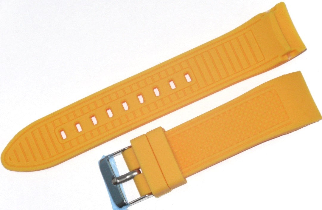 22MM Curve Yellow Silicone Watch Band Replacement fit Tag Heuer, Lot of 6 Bands