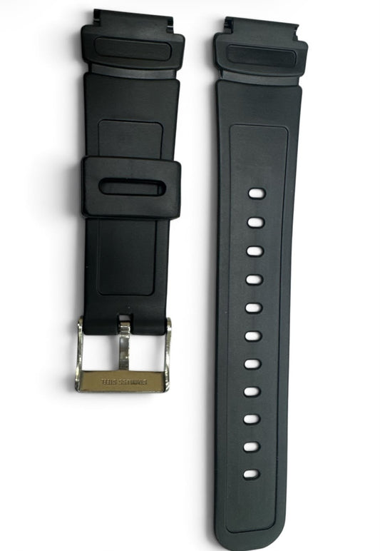18MM BLACK PLASTIC PVC WATCH BAND FOR CASIO and other watches