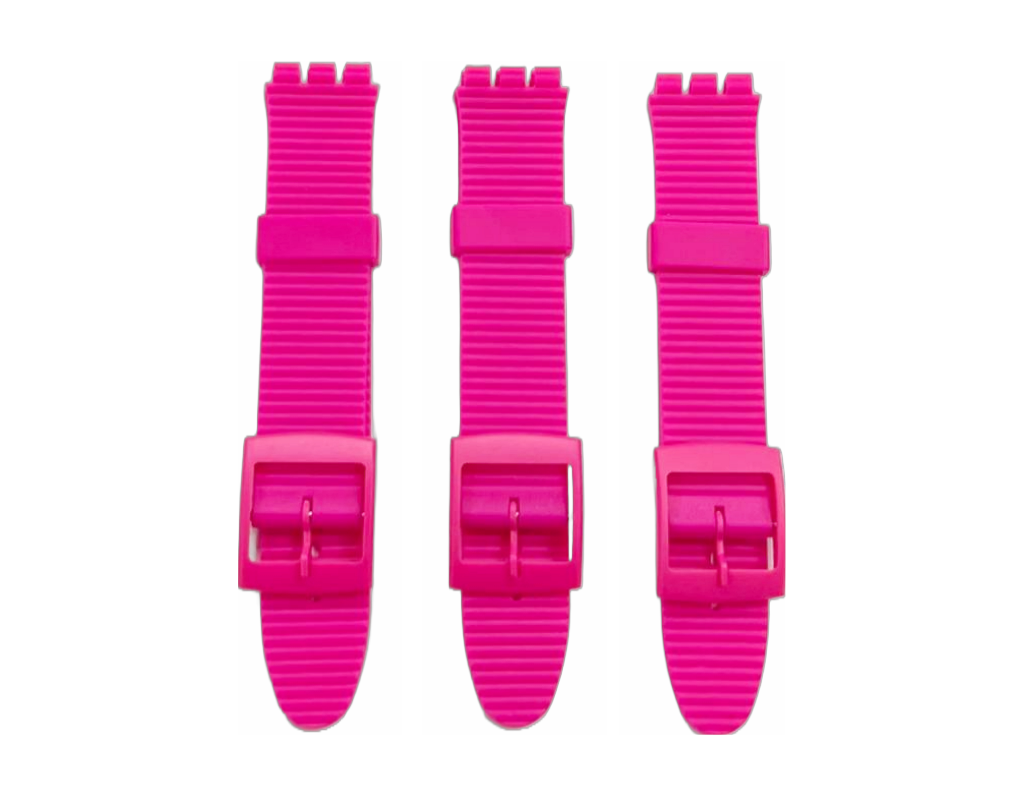 Swatch Replacement Plastic PVC Watch Band Horizontal Lines without Pins 17mm