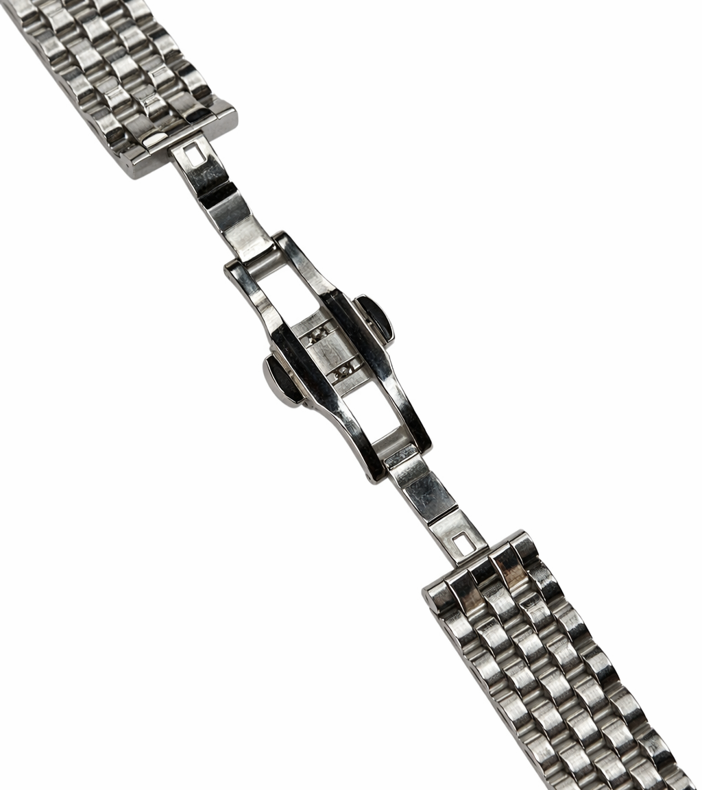 Top Quailty,Stainless Steel Silver-tone Curved end Band 19mm for Highend Watches