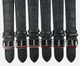 Lot of 6 Watch Bands Genuine Leather Alligator Grain Black, Flat 20mm