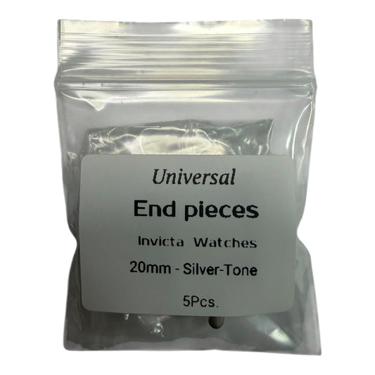 Invicta Silver Tone Watch Band End Piece Curved Fit – 20mm (Pack of 5)