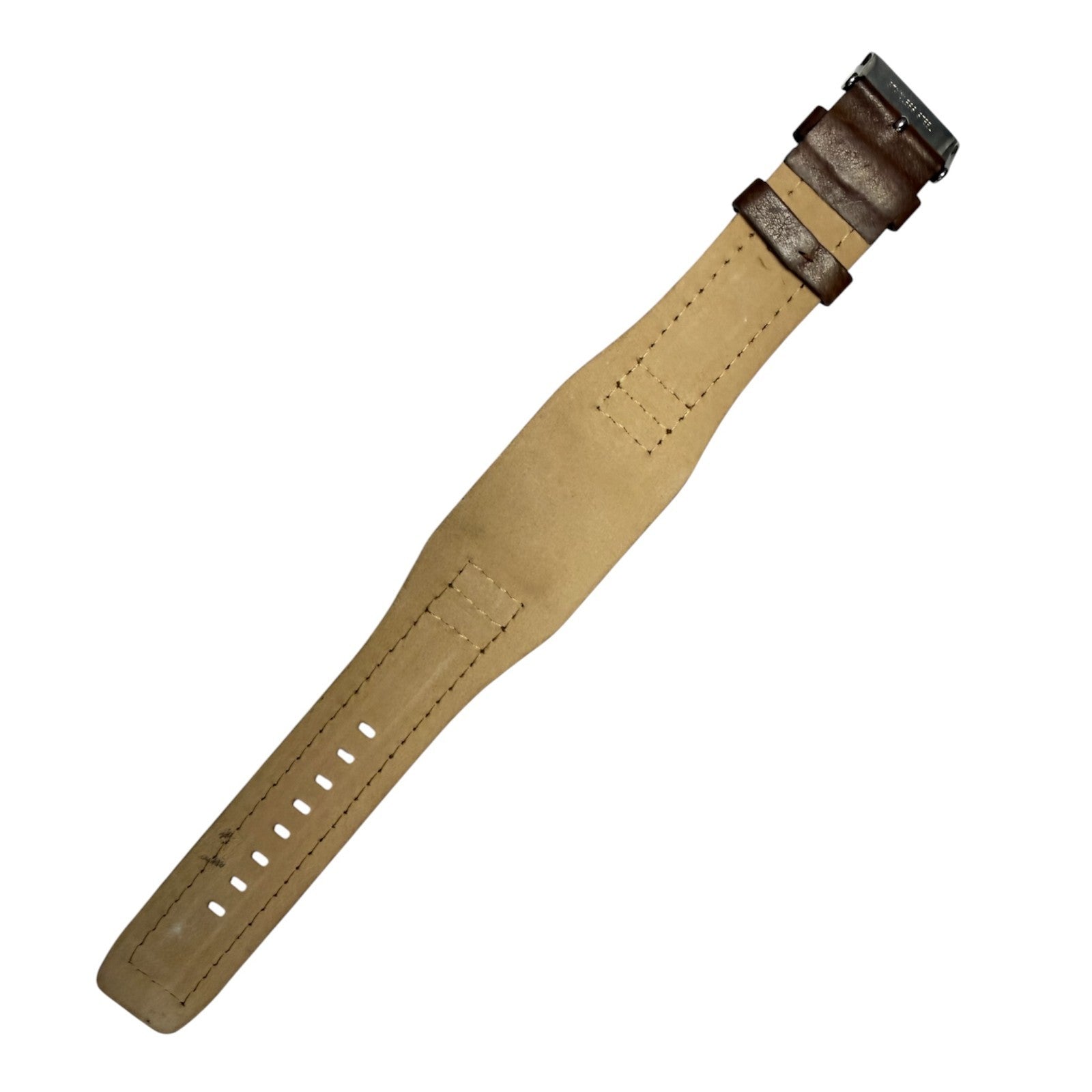 22mm Genuine Leather Brown Watch Band Compatible with Fossil & Guess