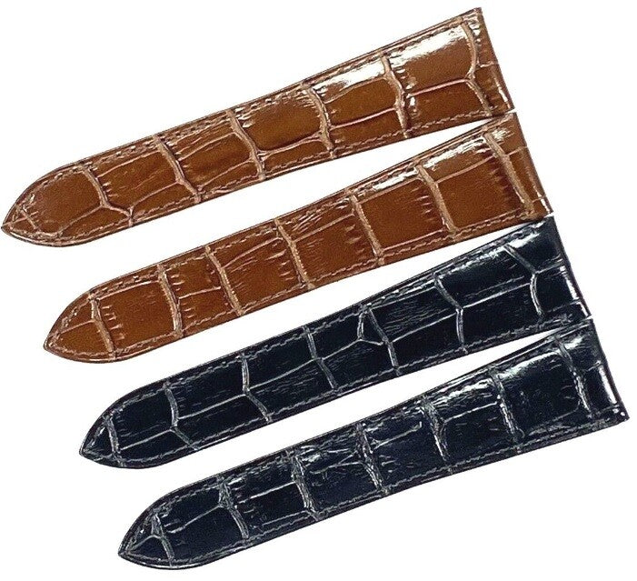 Watch Band Genuine Leather  Alligator Grain  fit Cartier Watch 25.8X20MM