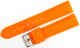 Watch Band Orange color Silicone (Heavy)20mm Silver Buckle with free spring Bars
