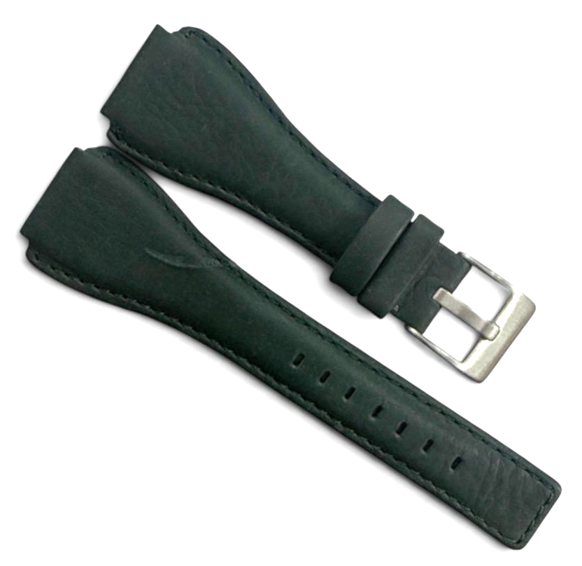 Green Color Bell Ross Crazy Horse Genuine Leather Watch Band Straps Men' 18mm