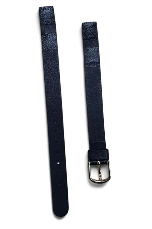 10mm  Black Standard Leather Flat Unstitched open end Watch Band