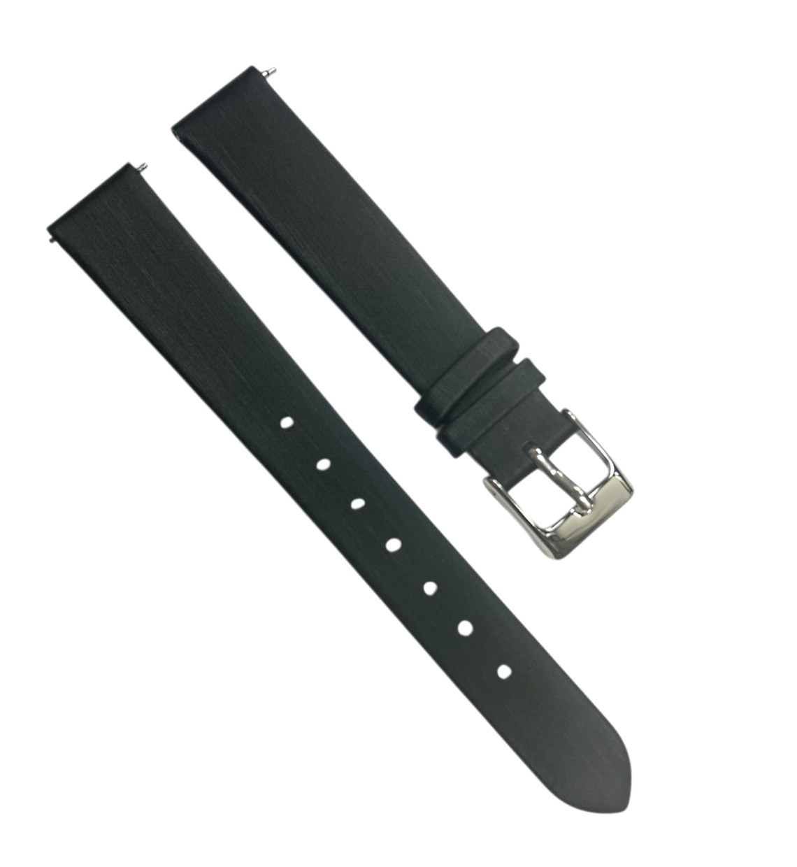 Satin Watch Bands w Quick Release pins Black (12mm, 14mm, 16mm, 18mm, 20mm)