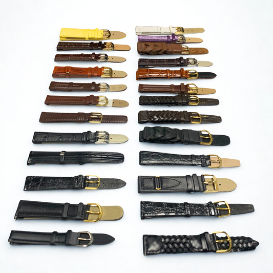 Lot of 25 Assorted Leather Watch Bands – OLD STOCK CLEARANCE SALE MIX SIZES