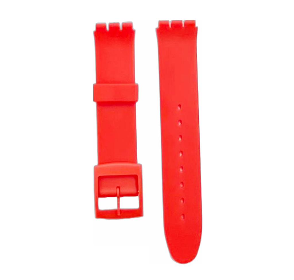 Swatch Replacement Plastic PVC Watch Band Flat without Pins 17mm