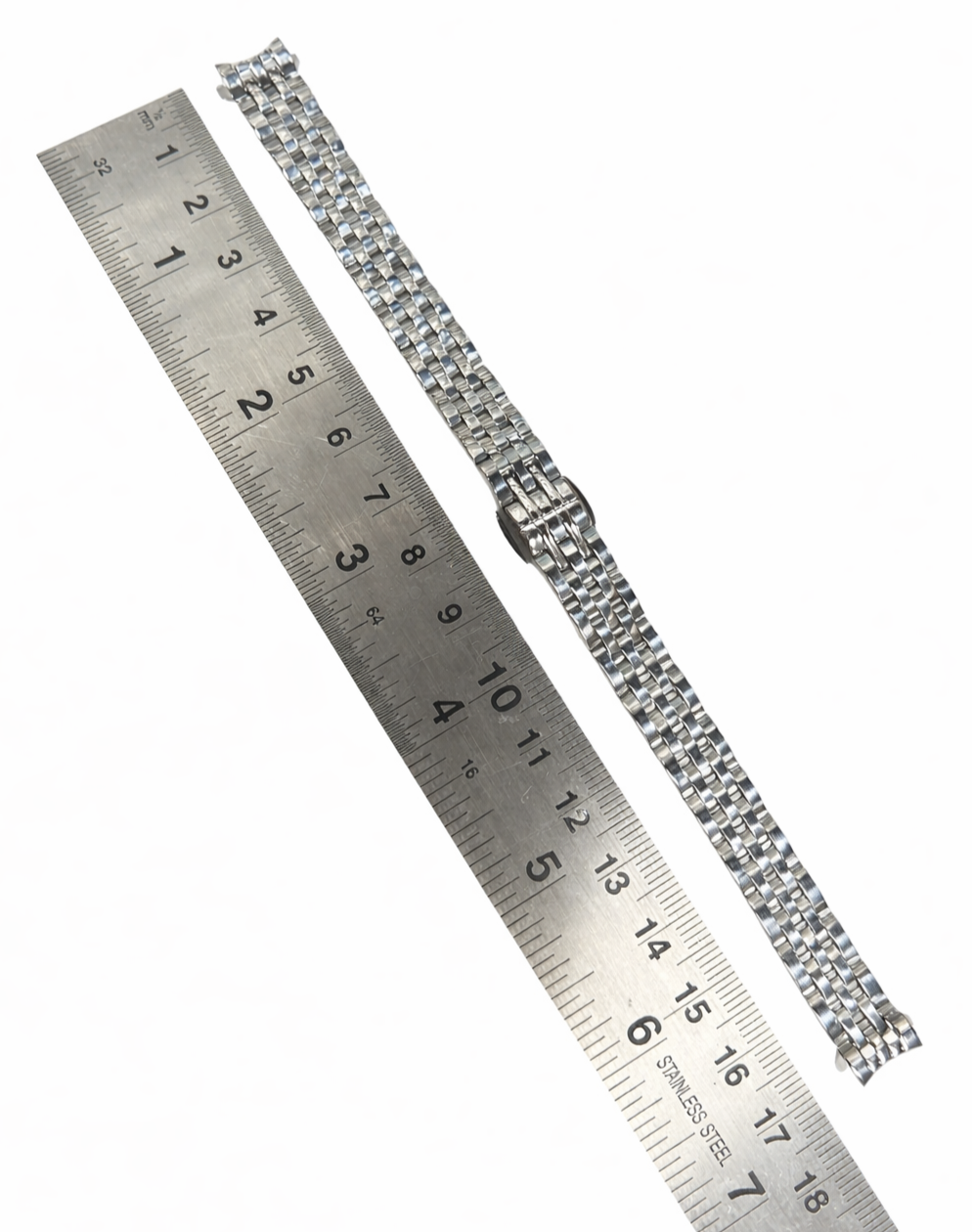 Top Quailty,Stainless steel silver-tone Curved end Band for Highend Watches-12mm