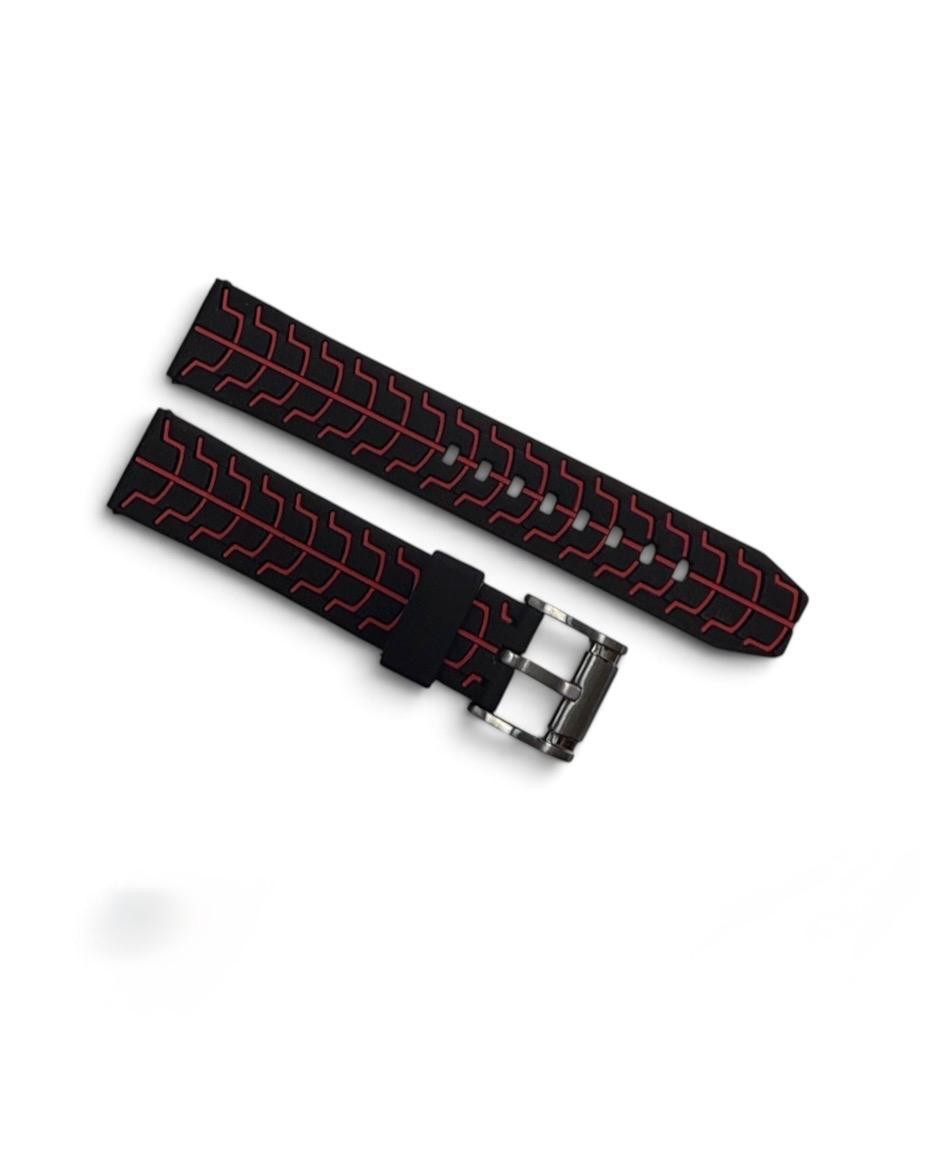 Black Silicone Watch Strap Quick Release 22mm Waterproof Soft Rubber Band