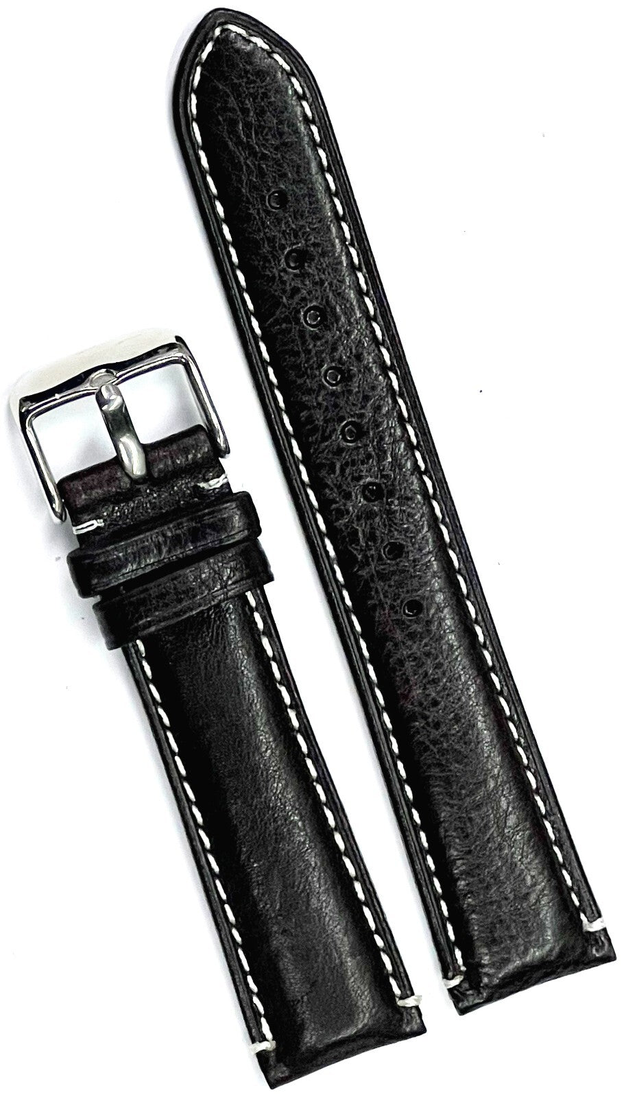Watch Band Genuine Leather Black ,Stitched 19mm for High End Watches(A1 Quality)