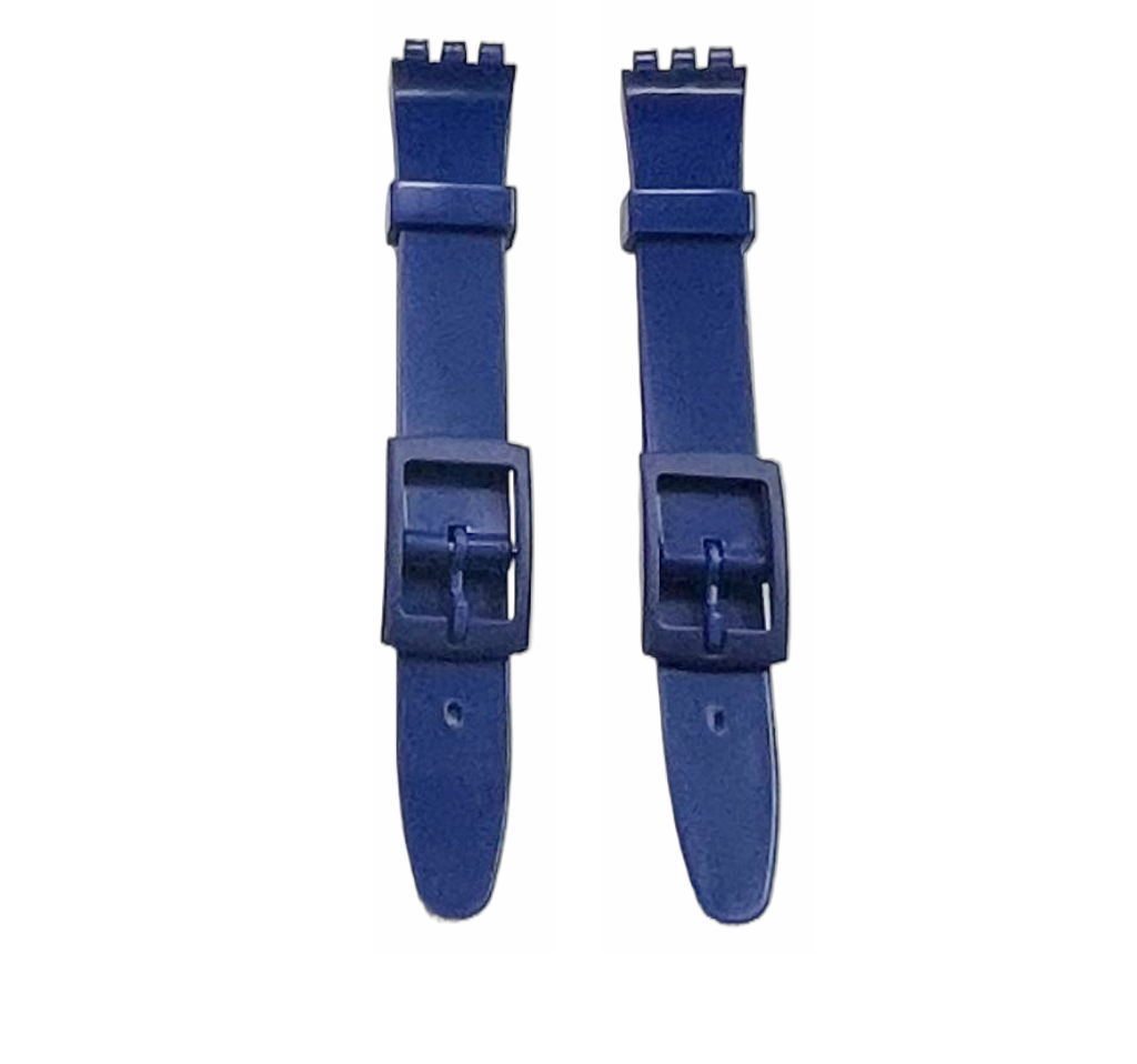 Swatch Replacement Plastic PVC Watch Band Flat Shinny without Pins 12mm
