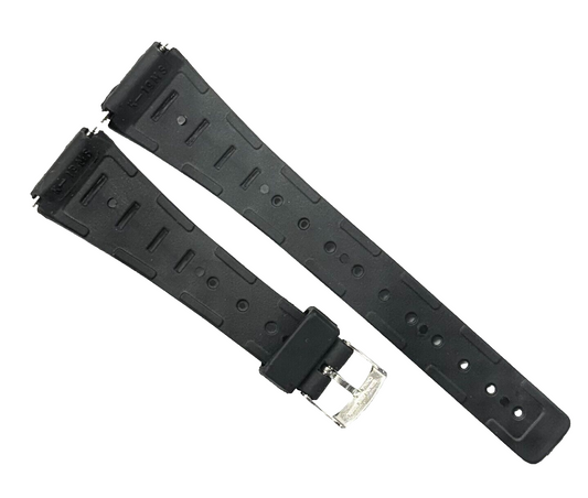 19MM PVC Black, Flat & Slim Watch Band for Casio, Timex, Citizen & others