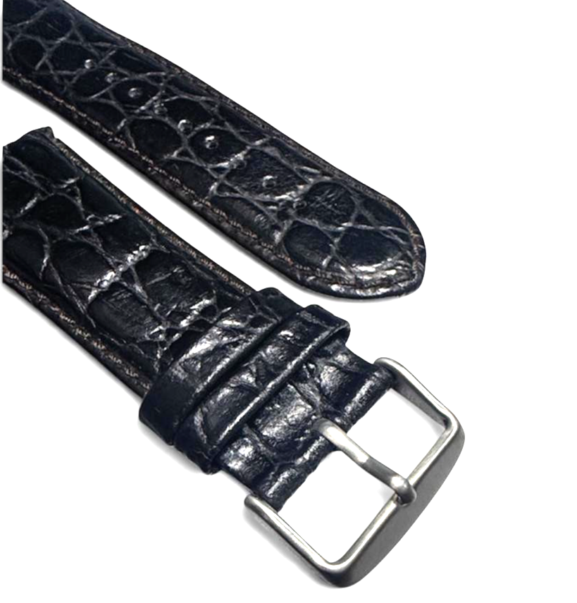 Triumph authentic genuine leather black color watch band strap 26mm