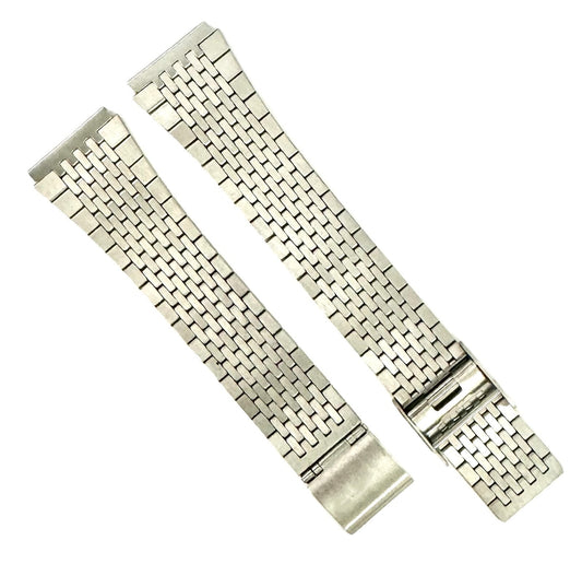 Lot of 5 bands, 18MM, Vintage Designed 2-Piece, Silver Color Metal Band